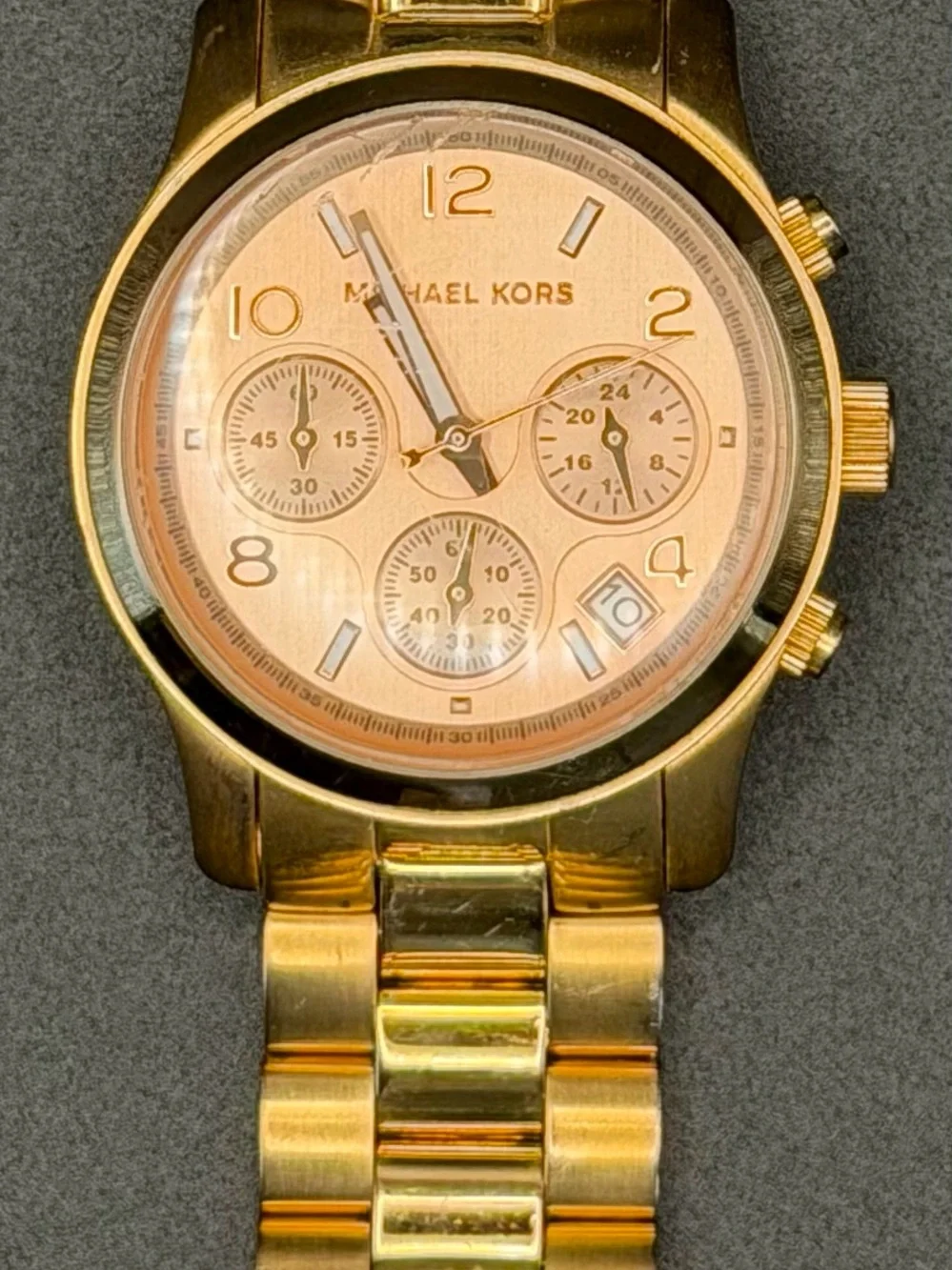 Michael Kors Rose Gold Tone Chronograph Bracelet Watch
